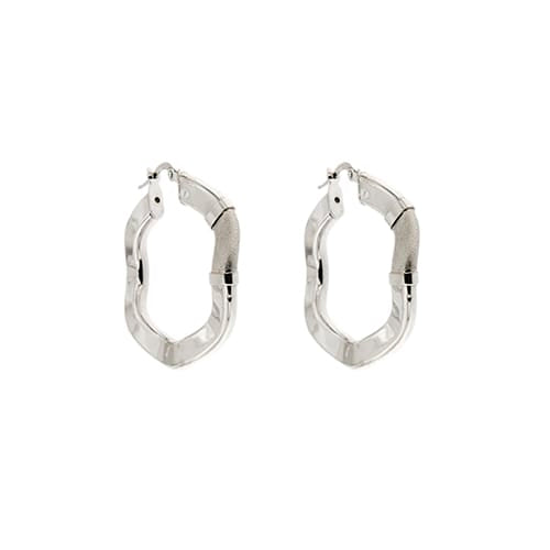 Boucles d'oreilles Boucles d’oreilles créoles ondulées en or blanc 18 ct 58 Facettes 22479