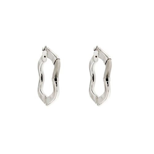 Boucles d'oreilles Boucles d’oreilles créoles ondulées en or blanc 18 ct 58 Facettes 22479