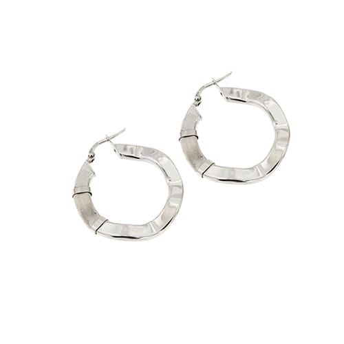Boucles d'oreilles Boucles d’oreilles créoles ondulées en or blanc 18 ct 58 Facettes 22479