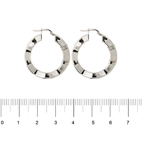 Boucles d'oreilles Boucles d’oreilles créoles ondulées en or blanc 18 ct 58 Facettes 22479