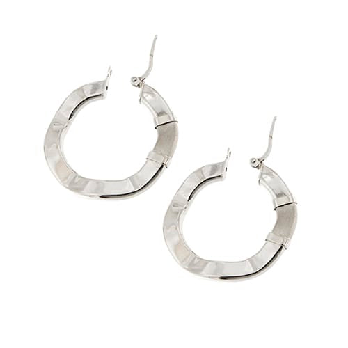 Boucles d'oreilles Boucles d’oreilles créoles ondulées en or blanc 18 ct 58 Facettes 22479
