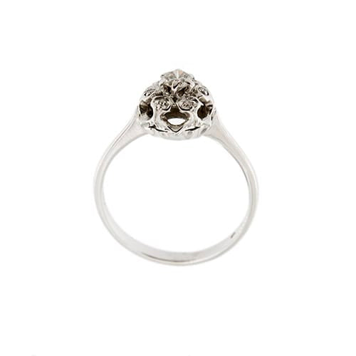 Bague 57 Bague solitaire fleur - Diamants 0,24 ct en or blanc 18 kt 58 Facettes 35652