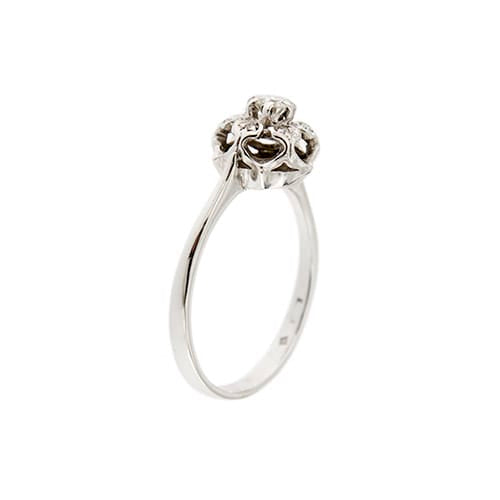 Bague 57 Bague solitaire fleur - Diamants 0,24 ct en or blanc 18 kt 58 Facettes 35652