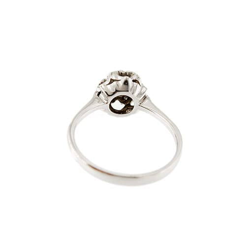 Bague 57 Bague solitaire fleur - Diamants 0,24 ct en or blanc 18 kt 58 Facettes 35652