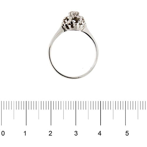 Bague 57 Bague solitaire fleur - Diamants 0,24 ct en or blanc 18 kt 58 Facettes 35652