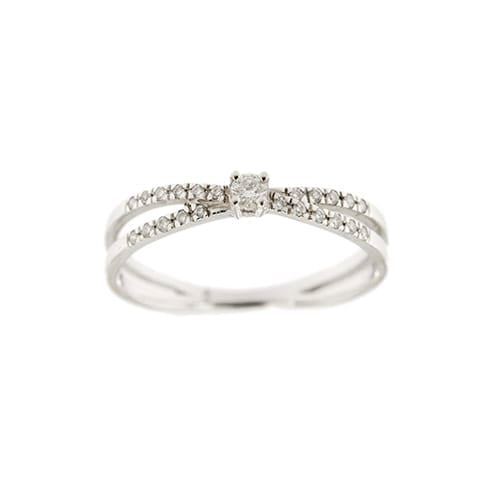 Bague 55 Mauboussin A la croisée des chemins - Bague double en or blanc 18 ct et diamants 58 Facettes 38611
