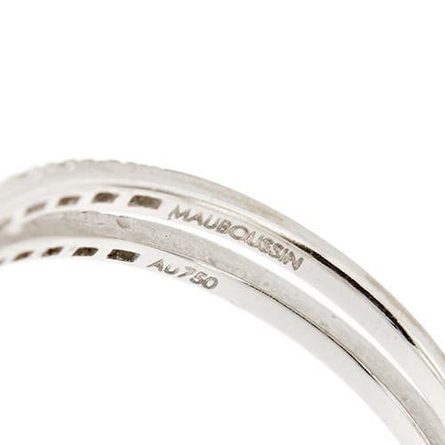 Bague 55 Mauboussin A la croisée des chemins - Bague double en or blanc 18 ct et diamants 58 Facettes 38611