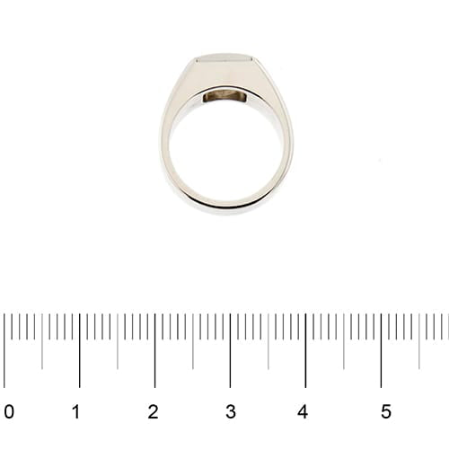Bague 51 Cartier Tank - Bague chevalière en or blanc 18 ct avec pierre de lune 58 Facettes 36051