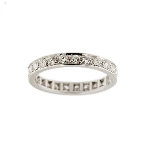 Bague 54 Bague éternité en or blanc 18 ct avec diamants 1,20 ct 58 Facettes 37862