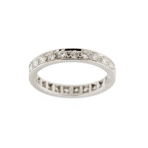 Bague 54 Bague éternité en or blanc 18 ct avec diamants 1,20 ct 58 Facettes 37862