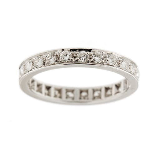 Bague 54 Bague éternité en or blanc 18 ct avec diamants 1,20 ct 58 Facettes 37862