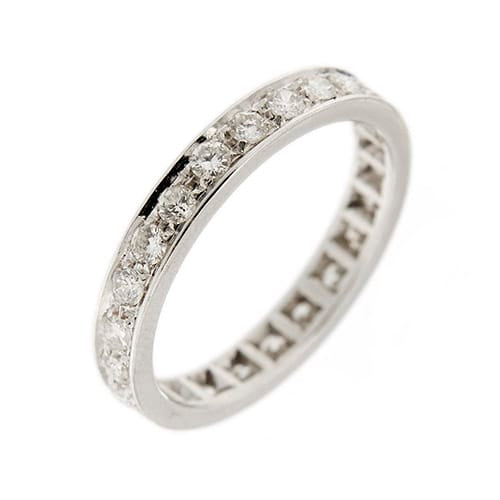 Bague 54 Bague éternité en or blanc 18 ct avec diamants 1,20 ct 58 Facettes 37862