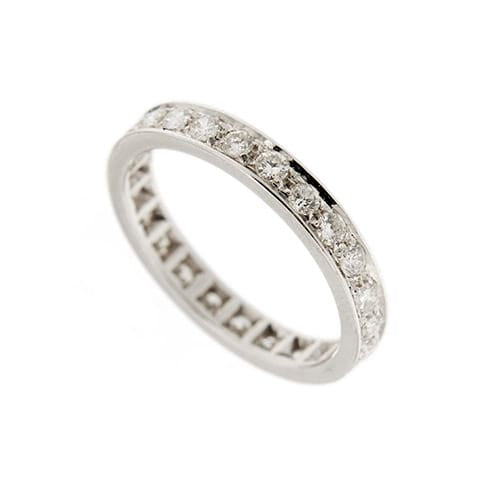 Bague 54 Bague éternité en or blanc 18 ct avec diamants 1,20 ct 58 Facettes 37862
