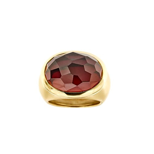 Bague Pomellato Iceberg - Bague jonc en or jaune 18 ct avec grenat 58 Facettes 36427