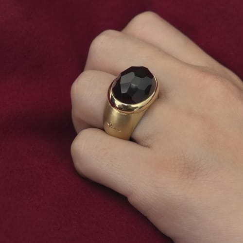 Bague Pomellato Iceberg - Bague jonc en or jaune 18 ct avec grenat 58 Facettes 36427