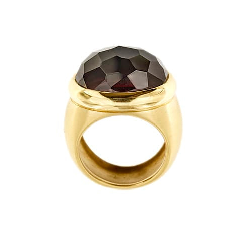 Bague Pomellato Iceberg - Bague jonc en or jaune 18 ct avec grenat 58 Facettes 36427