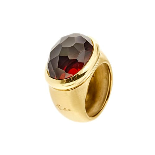 Bague Pomellato Iceberg - Bague jonc en or jaune 18 ct avec grenat 58 Facettes 36427