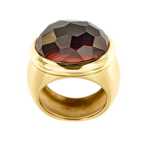 Bague Pomellato Iceberg - Bague jonc en or jaune 18 ct avec grenat 58 Facettes 36427