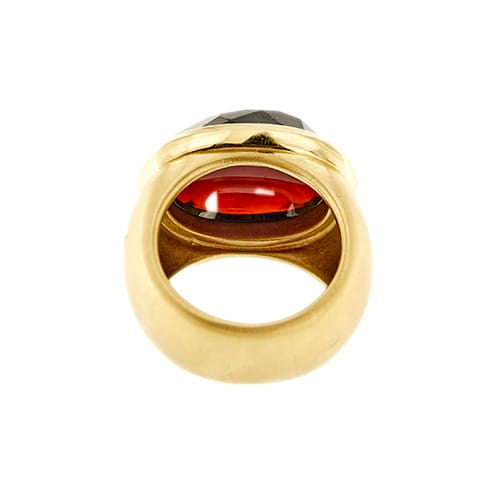Bague Pomellato Iceberg - Bague jonc en or jaune 18 ct avec grenat 58 Facettes 36427