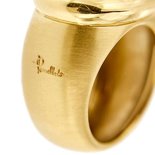 Bague Pomellato Iceberg - Bague jonc en or jaune 18 ct avec grenat 58 Facettes 36427