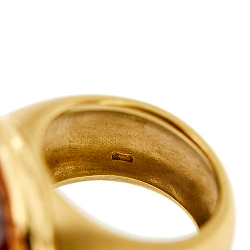 Bague Pomellato Iceberg - Bague jonc en or jaune 18 ct avec grenat 58 Facettes 36427