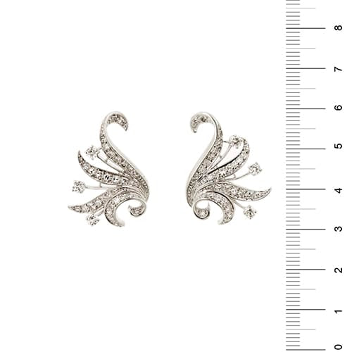 Boucles d'oreilles Boucles d’oreilles puces en or blanc 18 ct avec diamants (2,10 ct) 58 Facettes 38923