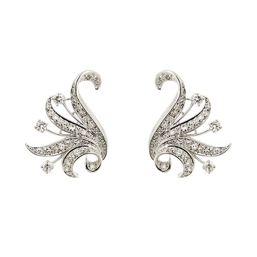 Boucles d'oreilles Boucles d’oreilles puces en or blanc 18 ct avec diamants (2,10 ct) 58 Facettes 38923