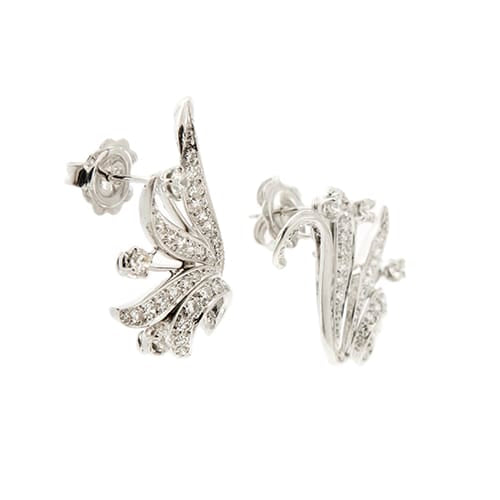 Boucles d'oreilles Boucles d’oreilles puces en or blanc 18 ct avec diamants (2,10 ct) 58 Facettes 38923