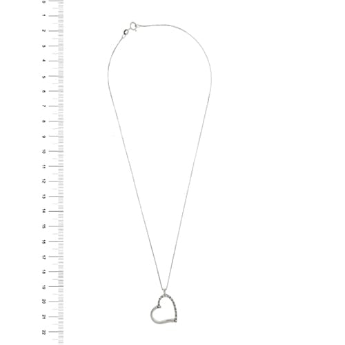 Collier Collier - Pendentif cœur en or blanc 18 ct et diamants 58 Facettes 35585