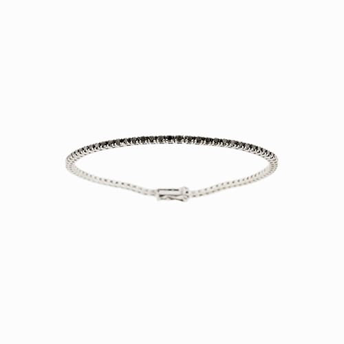 Bracelet Bracelet tennis - diamants noirs 1,58 ct en or blanc 18 ct 58 Facettes 34310