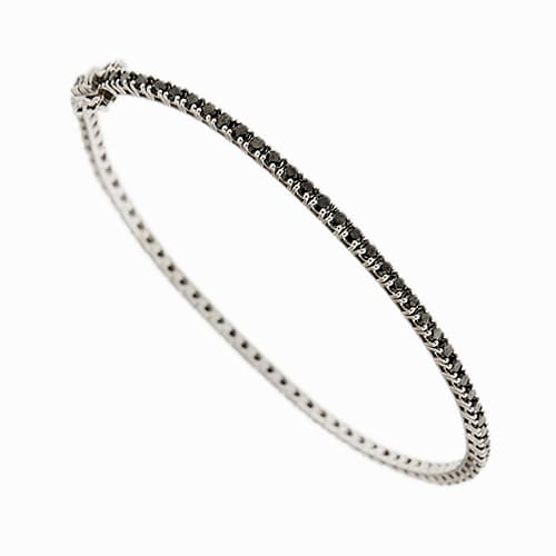 Bracelet Bracelet tennis - diamants noirs 1,58 ct en or blanc 18 ct 58 Facettes 34310