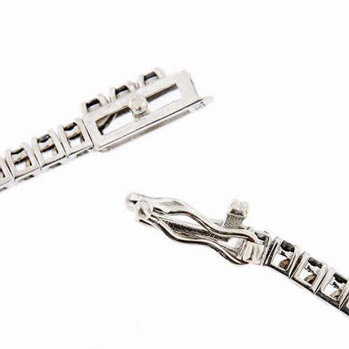 Bracelet Bracelet tennis - diamants noirs 1,58 ct en or blanc 18 ct 58 Facettes 34310