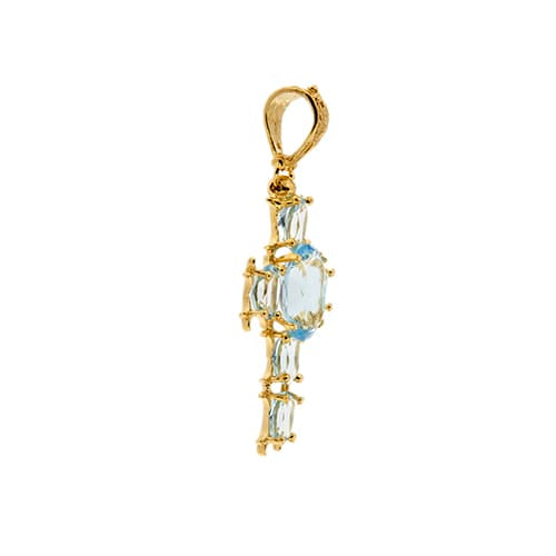 Pendentif Pendentif croix en or jaune 18 ct et topazes 58 Facettes 1885