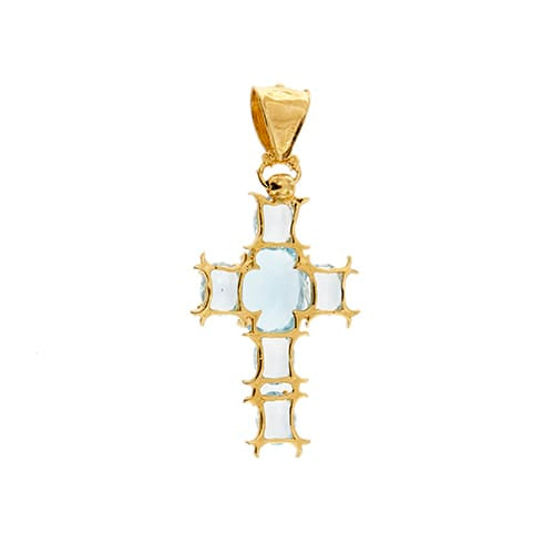 Pendentif Pendentif croix en or jaune 18 ct et topazes 58 Facettes 1885