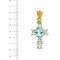 Pendentif Pendentif croix en or jaune 18 ct et topazes 58 Facettes 1885