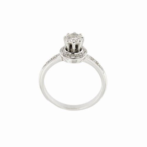 Bague Bague solitaire - Diamants 0,84 ct en or blanc 18 ct 58 Facettes 36977