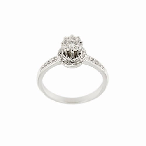 Bague Bague solitaire - Diamants 0,84 ct en or blanc 18 ct 58 Facettes 36977