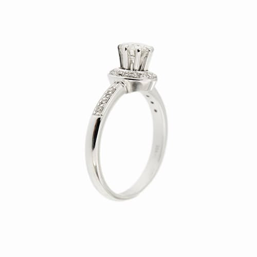 Bague Bague solitaire - Diamants 0,84 ct en or blanc 18 ct 58 Facettes 36977