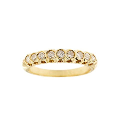 Bague 55 Bague rivière en or jaune 18 ct avec diamants 0,60 ct 58 Facettes 36983