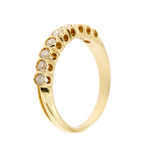 Bague 55 Bague rivière en or jaune 18 ct avec diamants 0,60 ct 58 Facettes 36983