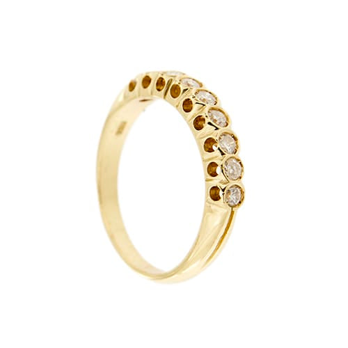 Bague 55 Bague rivière en or jaune 18 ct avec diamants 0,60 ct 58 Facettes 36983