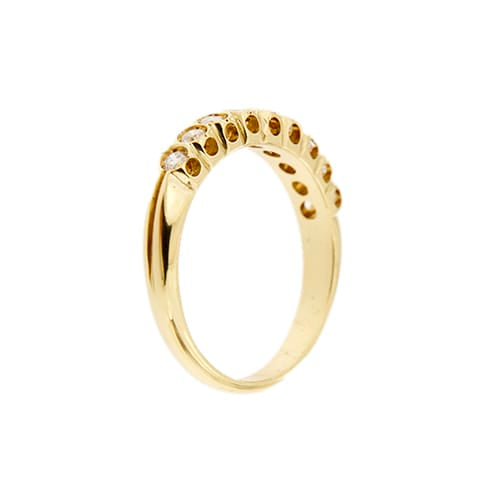 Bague 55 Bague rivière en or jaune 18 ct avec diamants 0,60 ct 58 Facettes 36983