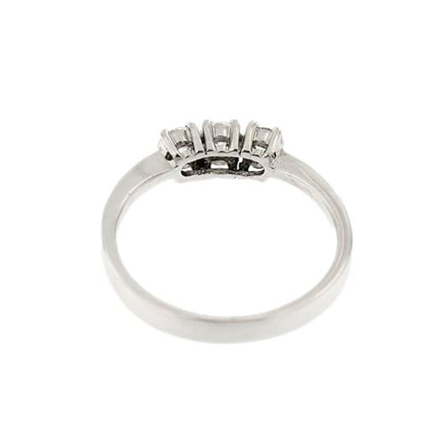 Bague 54 Bague trilogie - anneau en or blanc 18 ct et diamants 0,36 ct 58 Facettes 27536