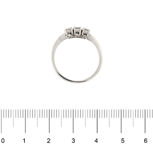 Bague 54 Bague trilogie - anneau en or blanc 18 ct et diamants 0,36 ct 58 Facettes 27536