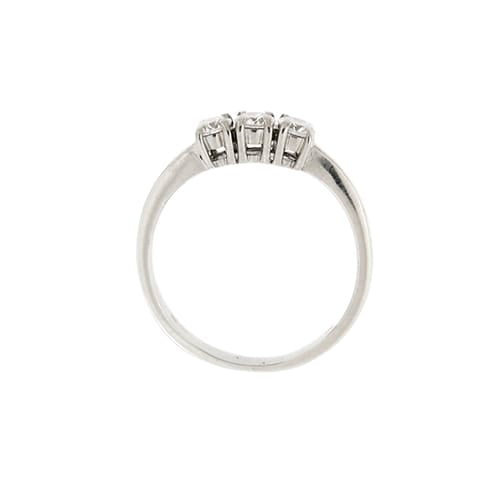 Bague 54 Bague trilogie - anneau en or blanc 18 ct et diamants 0,36 ct 58 Facettes 27536