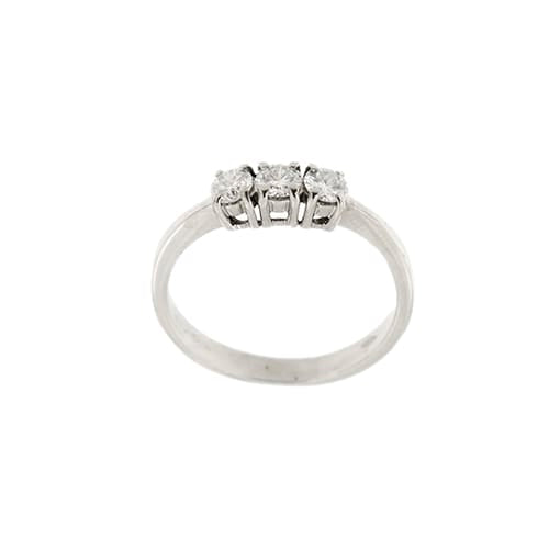 Bague 54 Bague trilogie - anneau en or blanc 18 ct et diamants 0,36 ct 58 Facettes 27536