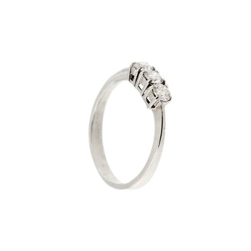 Bague 54 Bague trilogie - anneau en or blanc 18 ct et diamants 0,36 ct 58 Facettes 27536