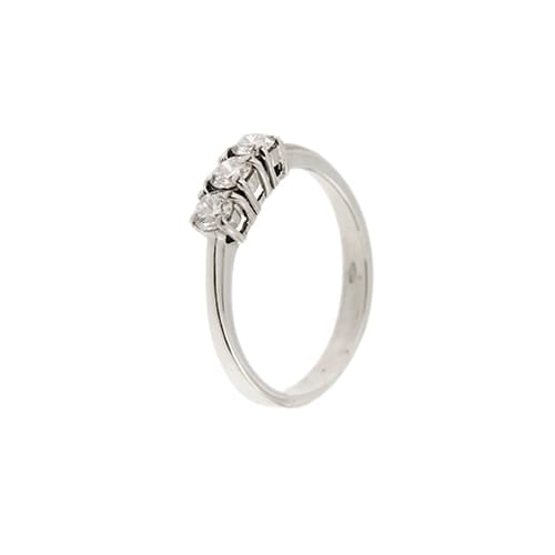 Bague 54 Bague trilogie - anneau en or blanc 18 ct et diamants 0,36 ct 58 Facettes 27536