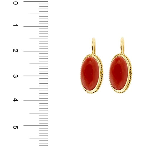 Boucles d'oreilles Boucles d’oreilles à monachella en or jaune 18 ct et corail 58 Facettes 36380