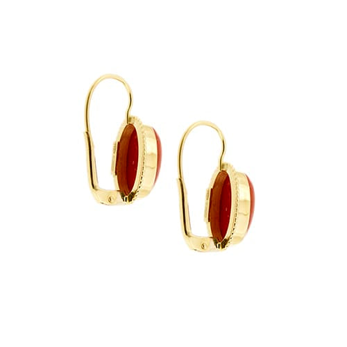 Boucles d'oreilles Boucles d’oreilles à monachella en or jaune 18 ct et corail 58 Facettes 36380